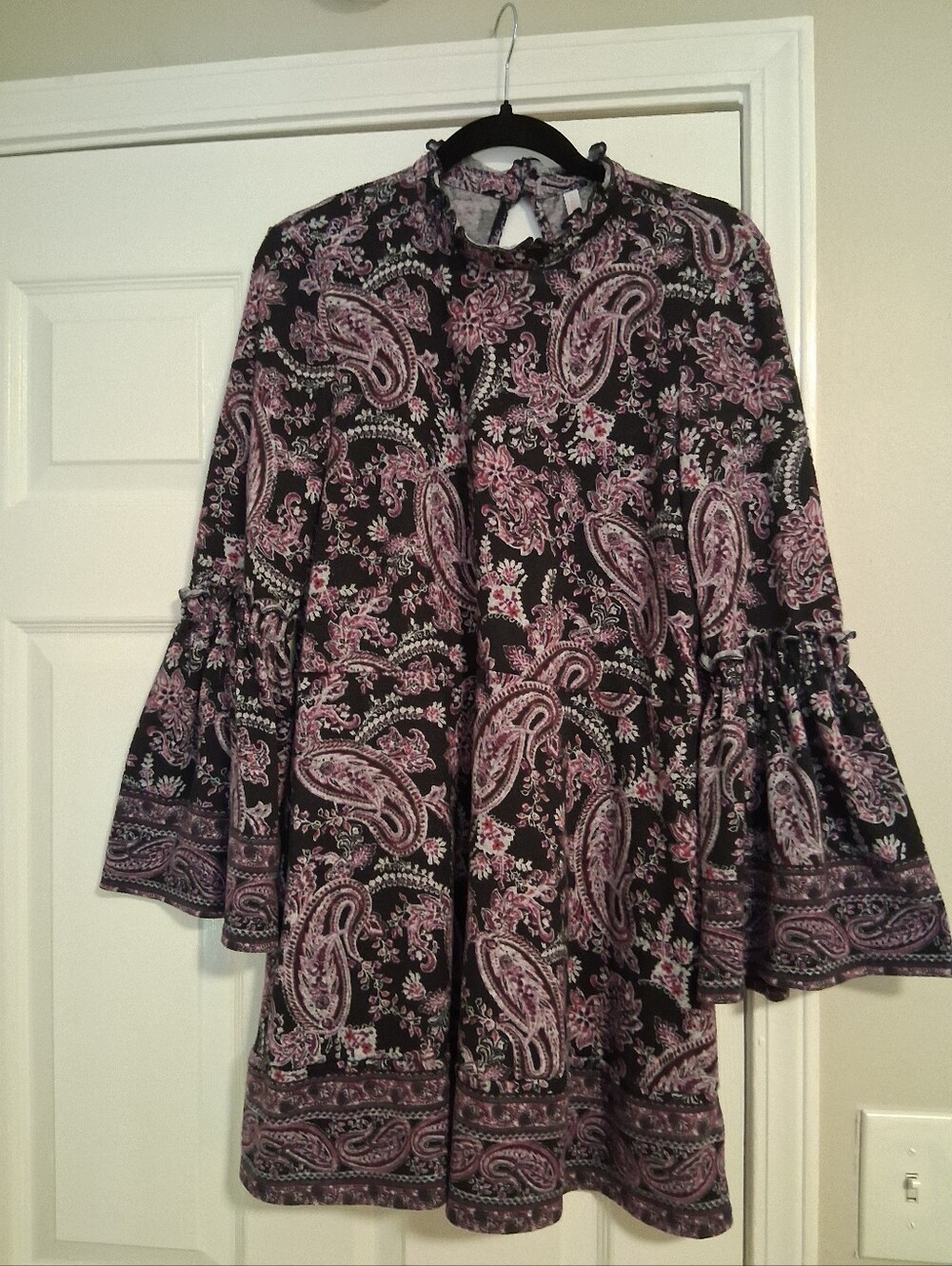 Xhilaration Black and Pink Paisley Knit Dress Size XXL Whimsygoth